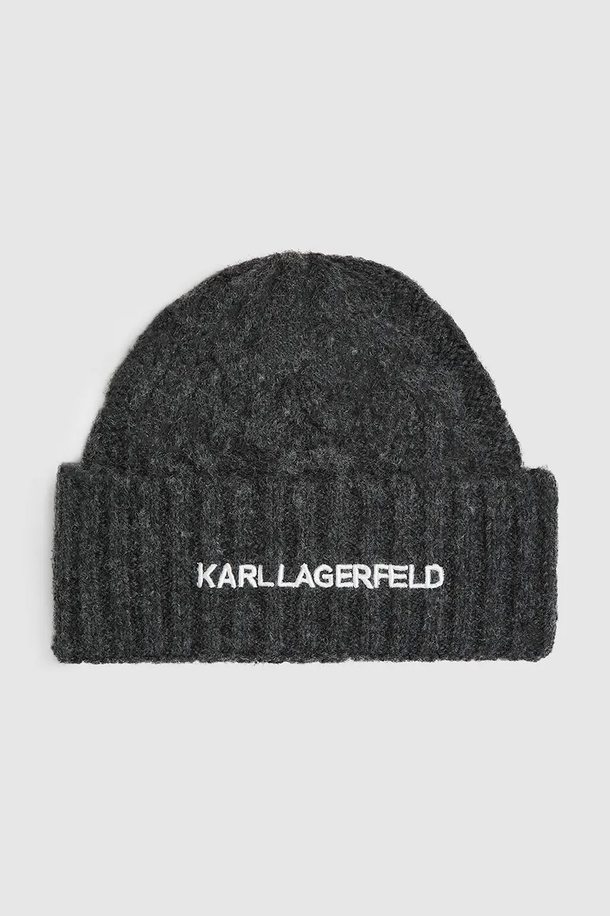 Karl Lagerfeld căciulă culoarea gri, A4W33012