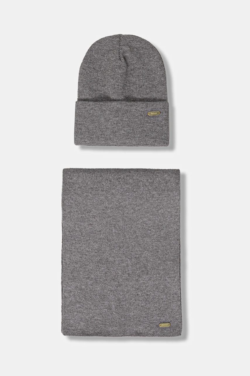 Barbour pălărie și eșarfă culoarea maro, LGS0097