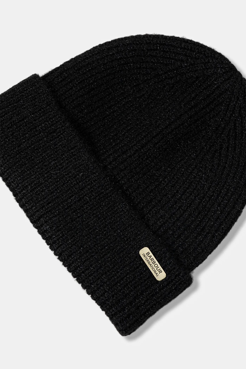 Σκούφος και κασκόλ Barbour χρώμα: μαύρο, LGS0099 φωτογραφία