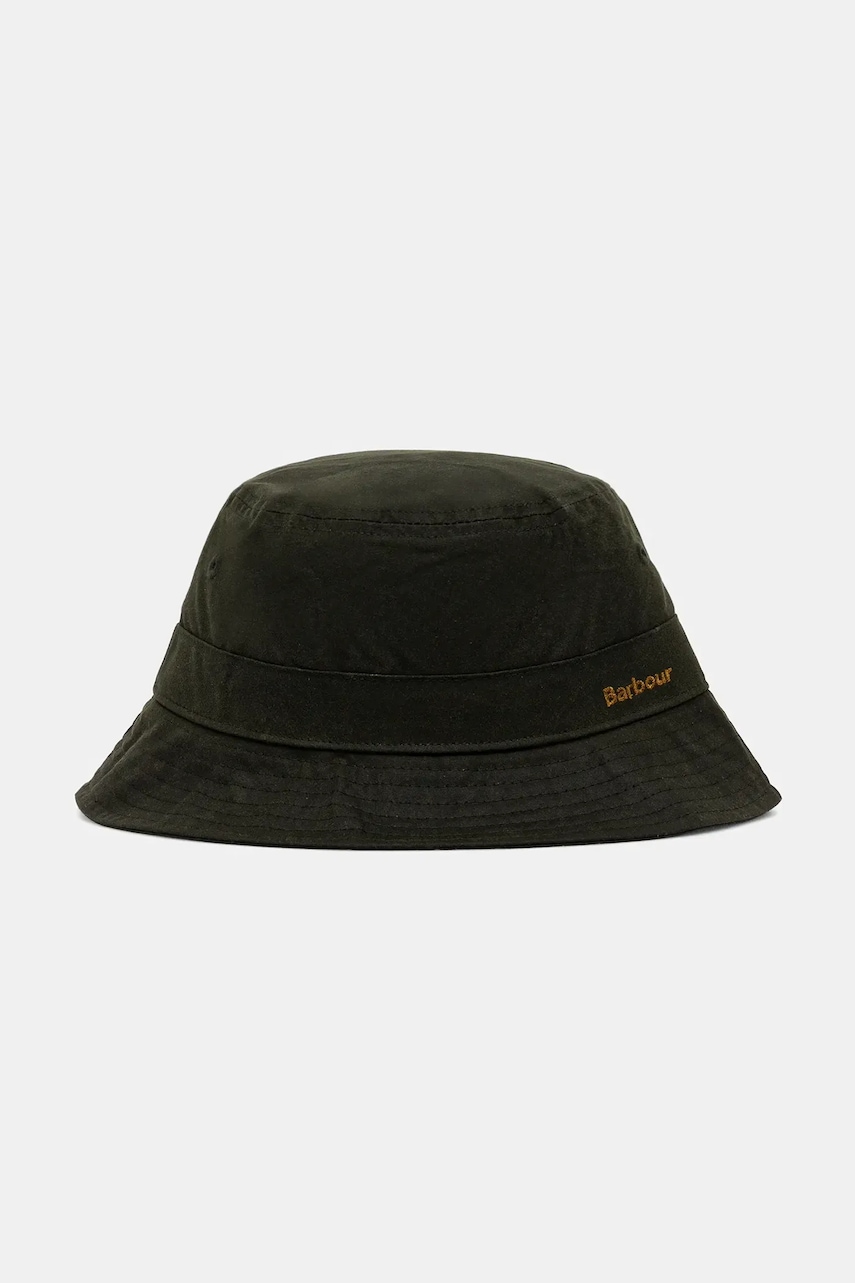 Levně Bavlněný klobouk Barbour zelená barva, LHA0519