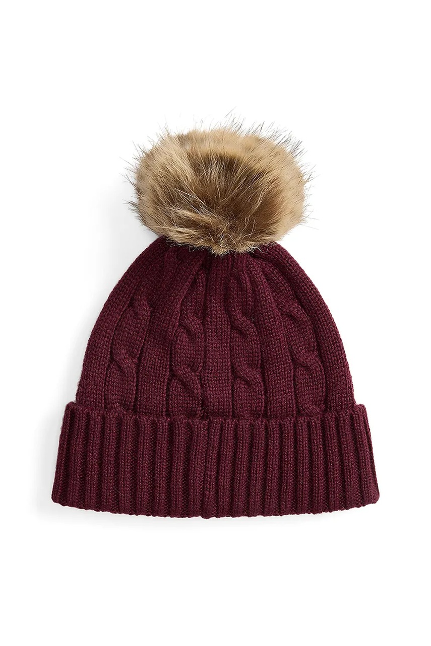 Шапка с добавлением шерсти Lauren Ralph Lauren цвет бордовый  454P04455