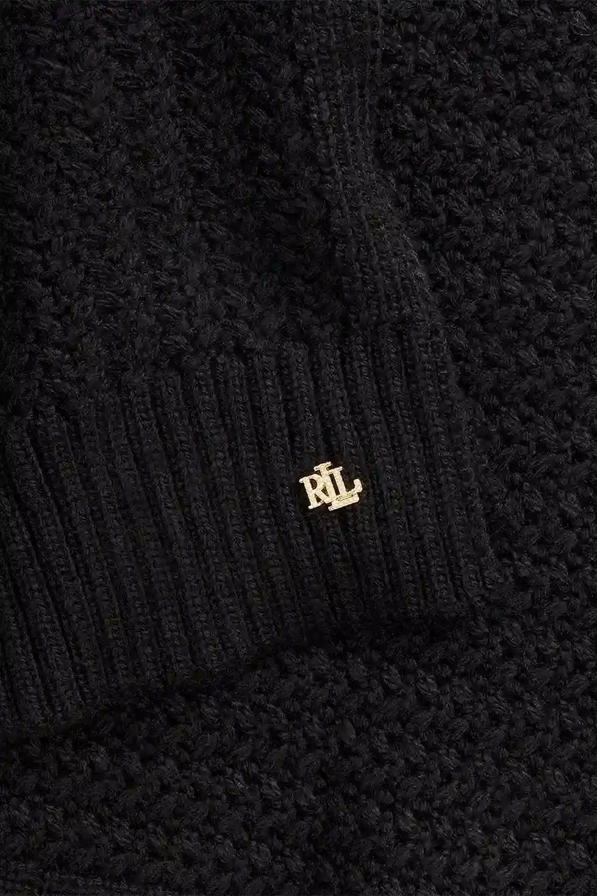 Шапка и шарф с добавлением шерсти Lauren Ralph Lauren цвет чёрный 454P04471 Шапка и шарф с добавлением шерсти Lauren Ralph Lauren цвет чёрный 454P04471