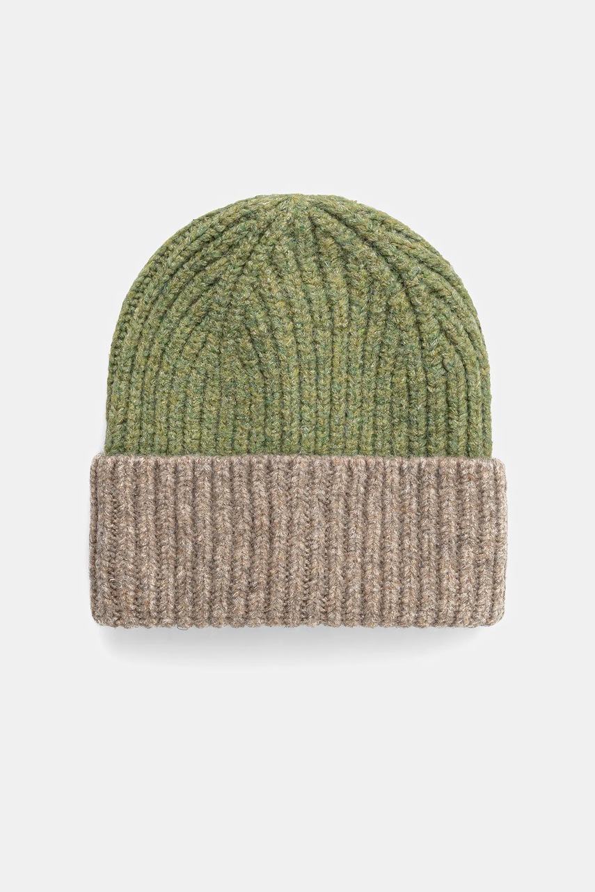 Levně Čepice z vlněné směsi United Colors of Benetton zelená barva, 6NWBDA01L