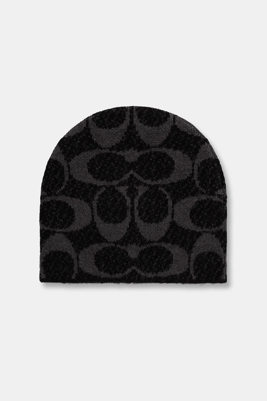 

Шапка с вълна Coach в черно 29CCT78, Черен