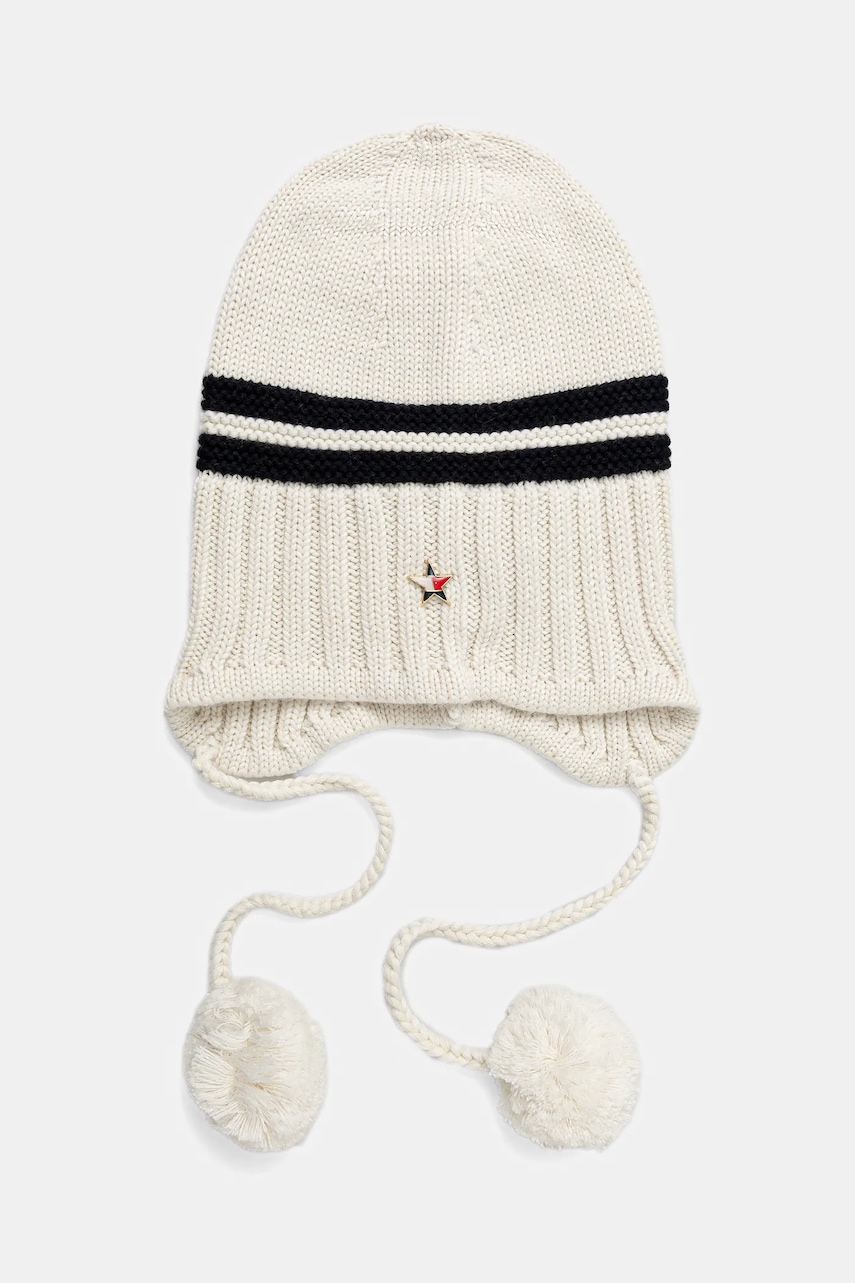 Tommy Jeans pălărie din amestec de lână culoarea bej, AW0AW18311