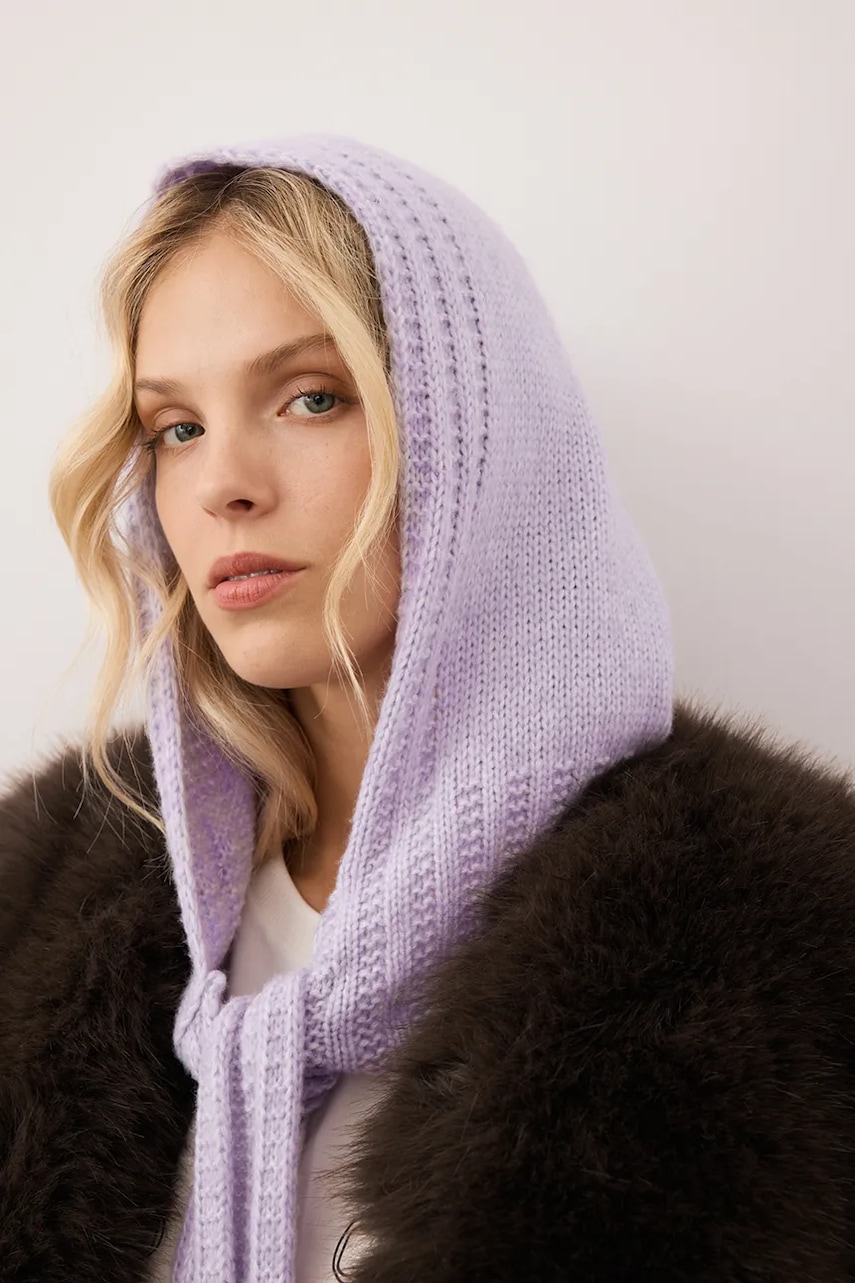 Bizuu cagulă umplută cu lână BIFFI culoarea violet, BIFFI FIOLETOWY