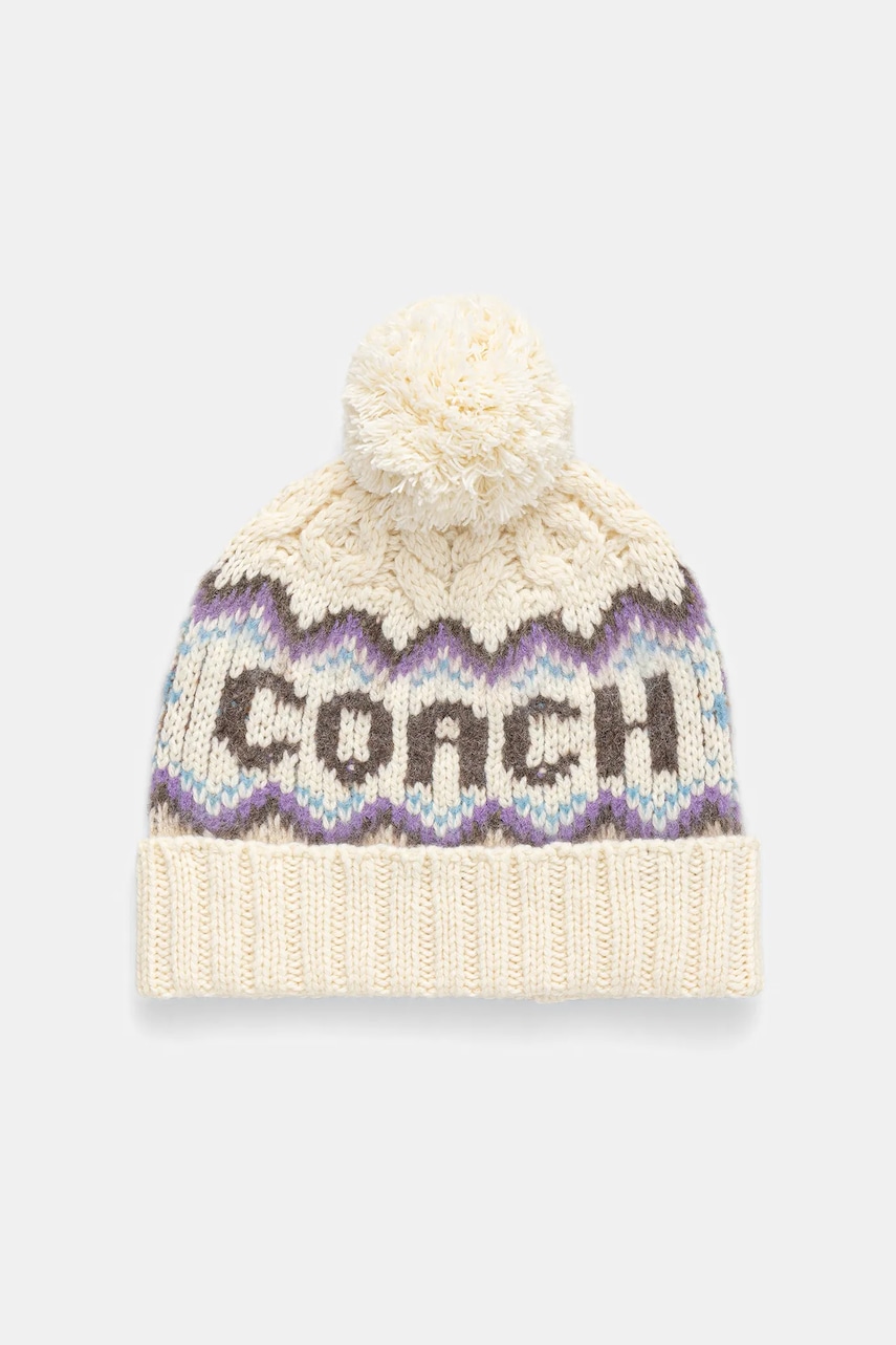 Coach pălărie din amestec de lână culoarea bej, 29CCL51