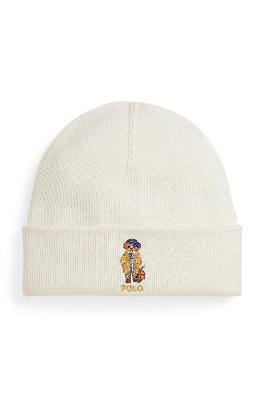 Levně Dětská bavlněná čepice Polo Ralph Lauren béžová barva, 313978909001