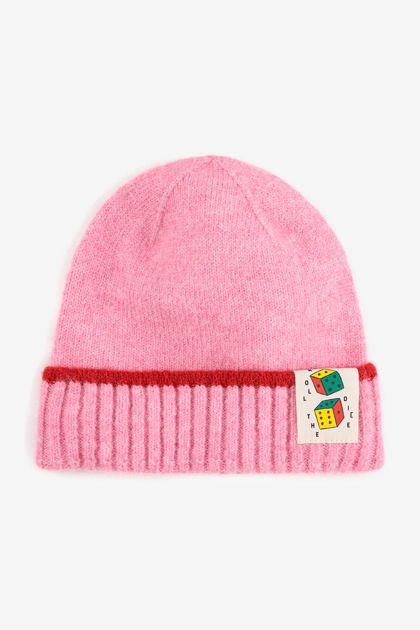 Детская шапка с примесью шерсти Bobo Choses Roll The Dice цвет розовый 225AI035 Детская шапка с примесью шерсти Bobo Choses Roll The Dice цвет розовый 225AI035