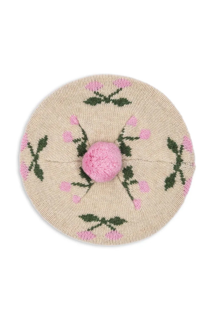 Levně Dětský baret Konges Sløjd BELOU KNIT BERET béžová barva, KS101423