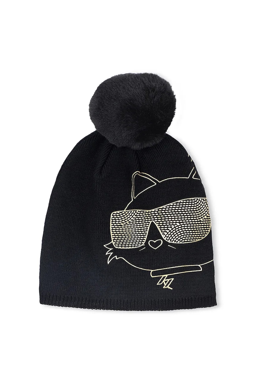 Levně Čepice Karl Lagerfeld černá barva, Z31008