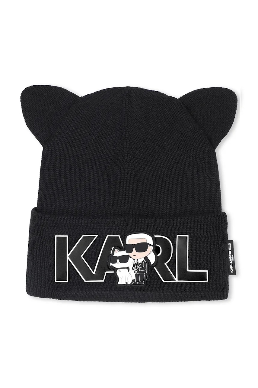 Karl Lagerfeld căciulă copii culoarea negru, Z31012