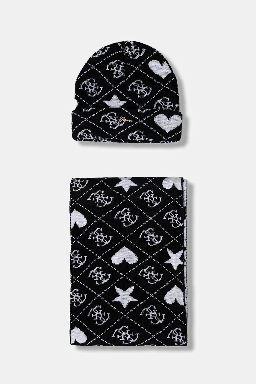 

Детска шапка и шал Guess (2 броя) в черно J5BZ05 Z3H40, Черен