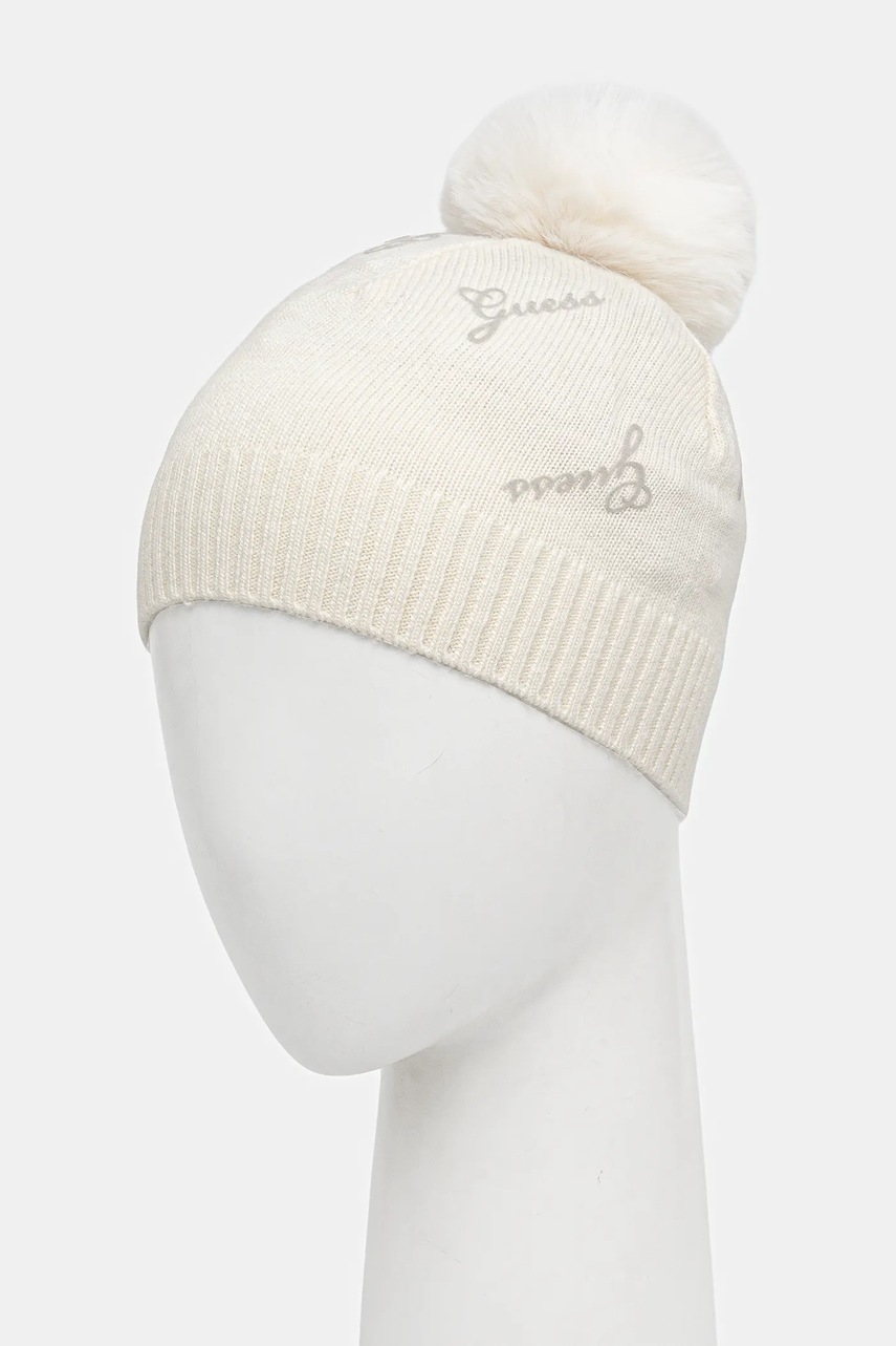 Детская шапка с добавлением шерсти Guess цвет бежевый  J5BZ34 Z0870