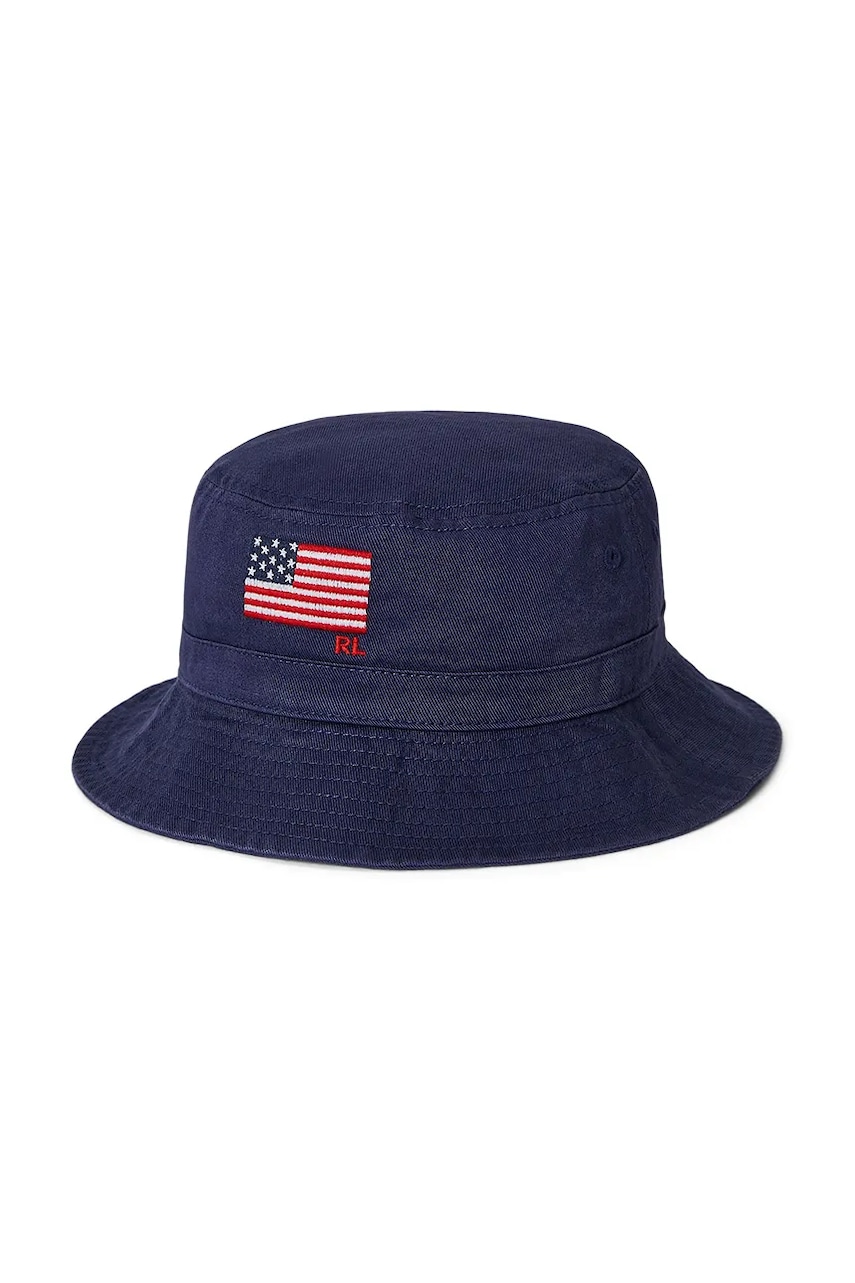 Шапка Polo Ralph Lauren цвет синий из тонкого трикотажа хлопковое 322971819001 Шапка Polo Ralph Lauren цвет синий из тонкого трикотажа хлопковое 322971819001