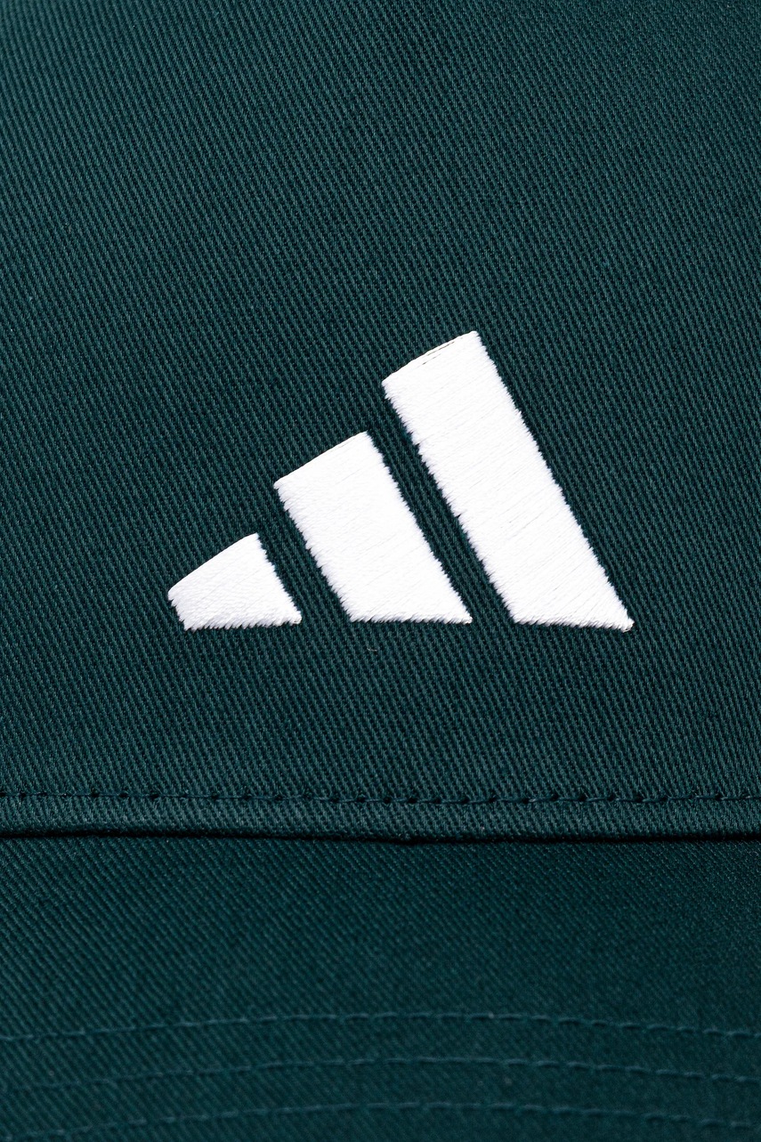 Детская хлопковая кепка adidas Performance цвет зелёный с аппликацией JX1259