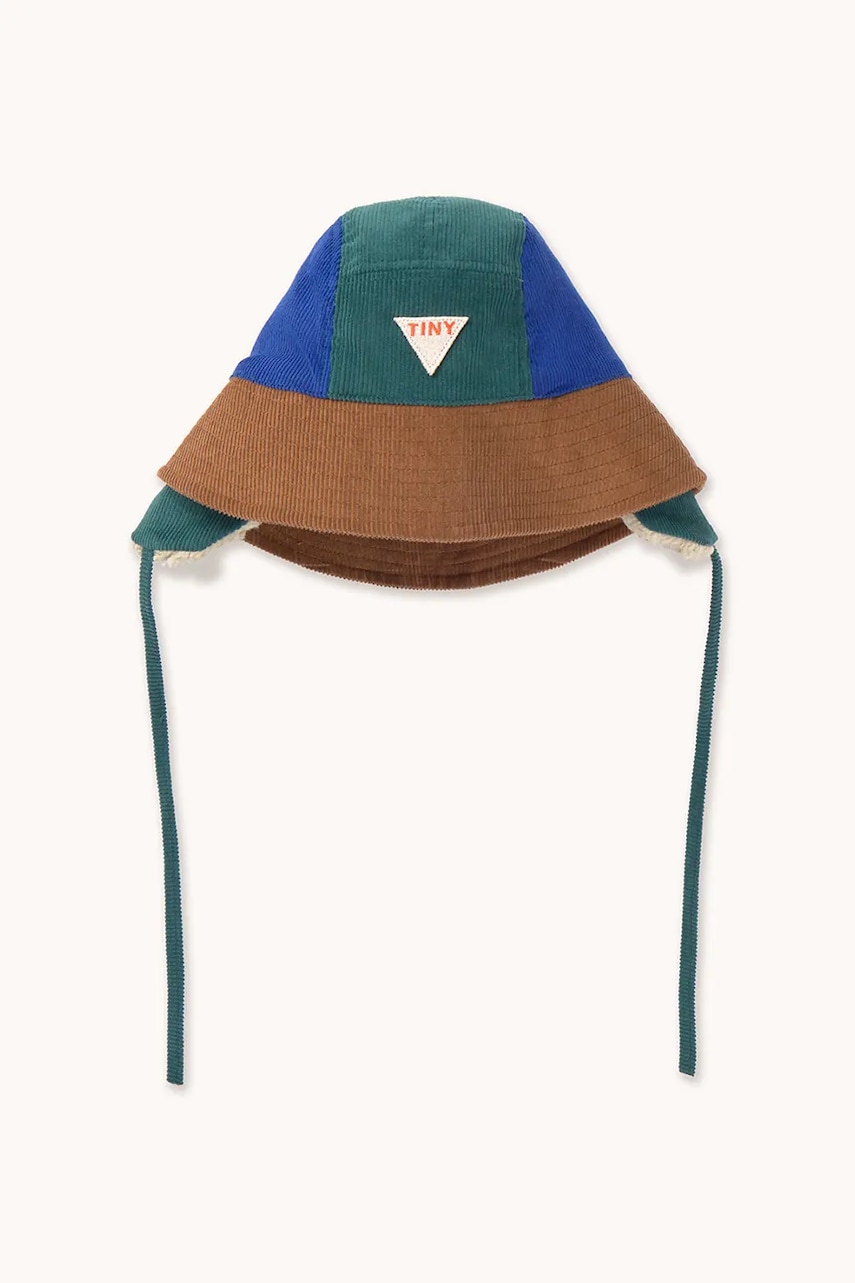 Дитяча бавовняна панама Tinycottons COLOR BLOCK BUCKET HAT колір синій AW25-538