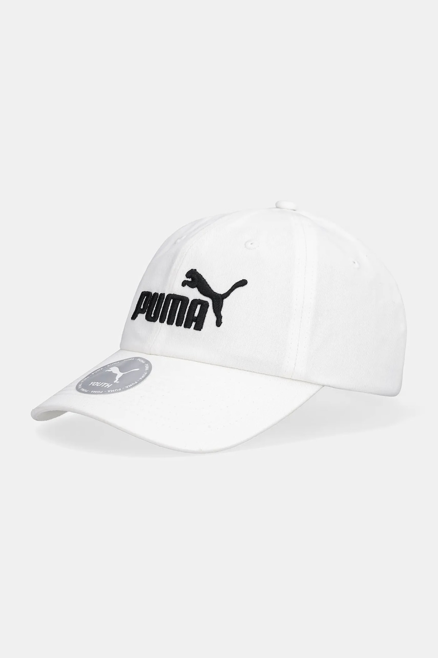 Puma șapcă de baseball din bumbac ESS NO.1 LOGO BB Cap Jr culoarea alb, 026554