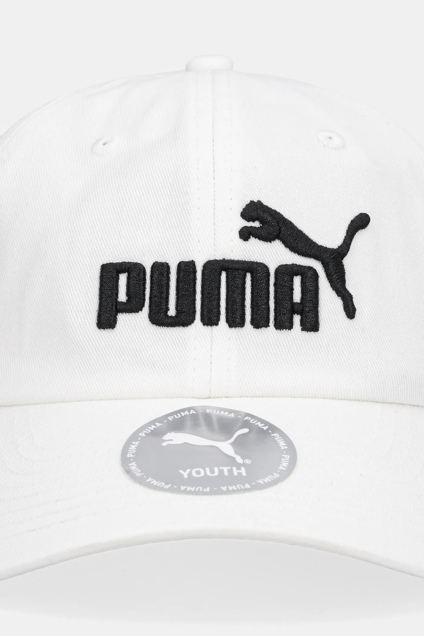 Хлопковая кепка Puma ESS NO.1 LOGO BB Cap Jr цвет белый 026554 Хлопковая кепка Puma ESS NO.1 LOGO BB Cap Jr цвет белый 026554