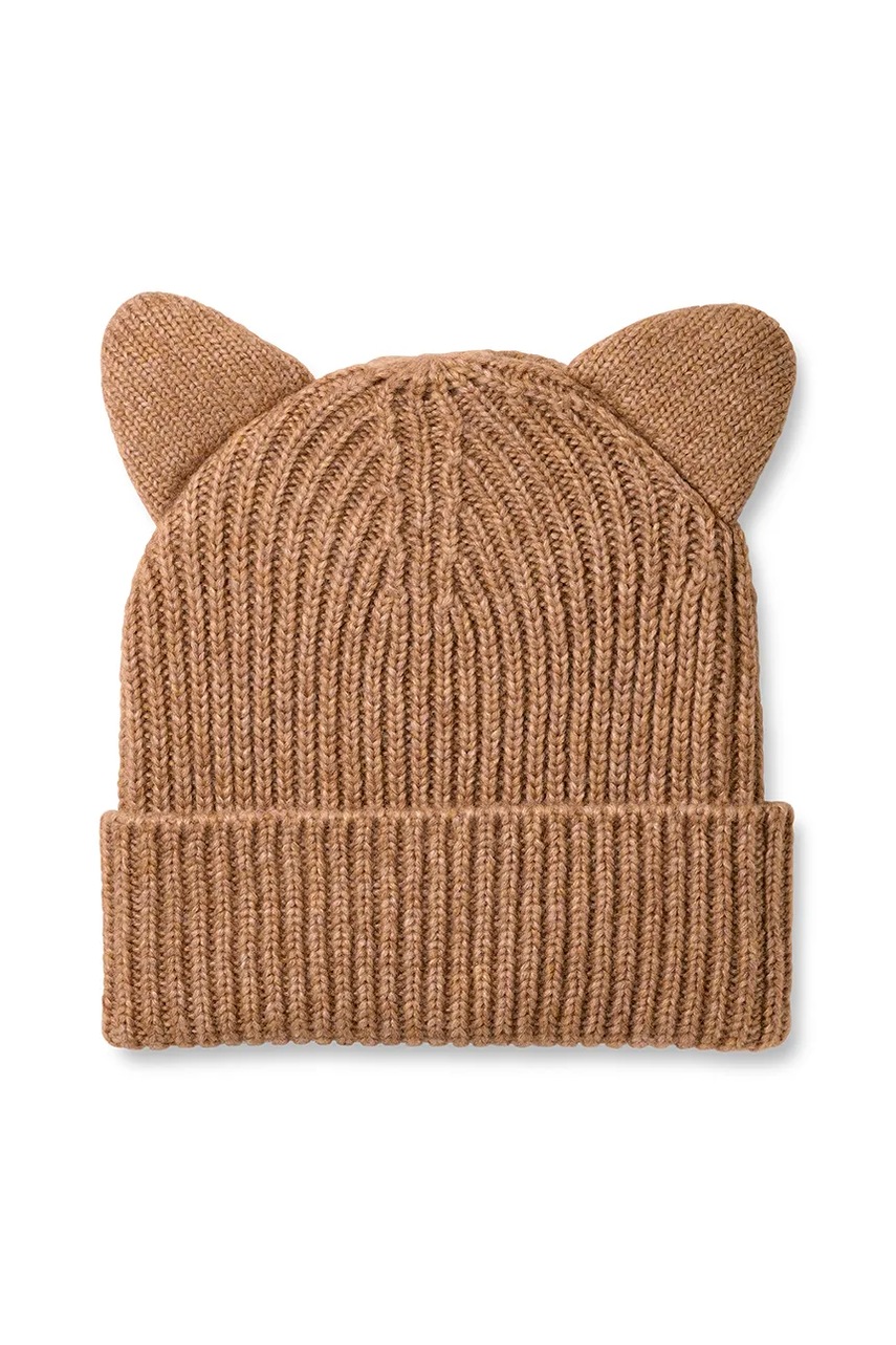 Детская шапка с примесью шерсти UGG CHUNKY CAT BEANIE цвет коричневый 103088
