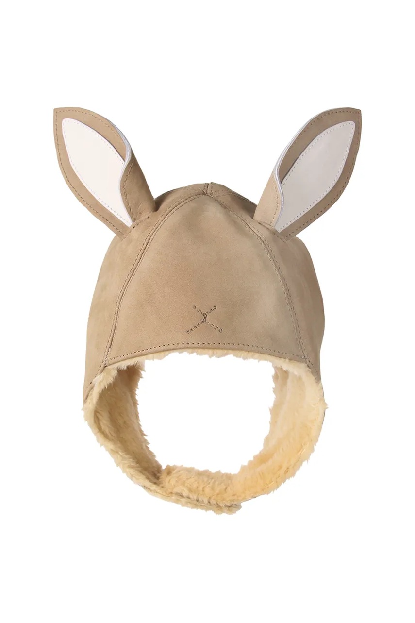 Детская замшевая шапка Donsje Kapi Classic Hat Bunny цвет бежевый 6020002