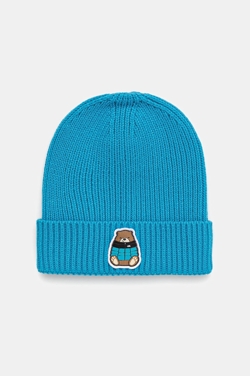 Levně Dětská čepice The North Face KIDS TNF LOGO BOX CUFFED BEANIE modrá barva, NF0A8CGUFOP1