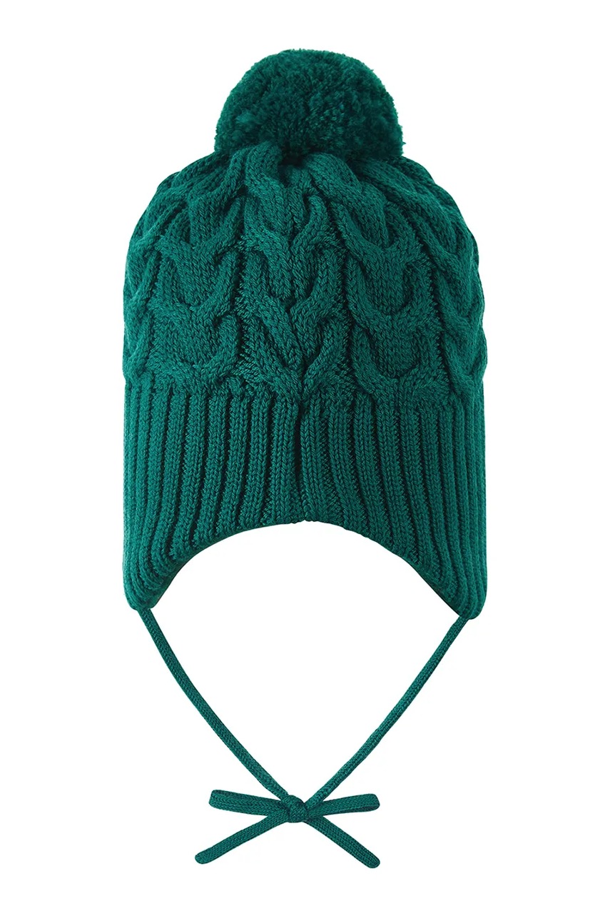 Детская шапка с добавлением шерсти Reima Paljakka цвет зелёный 5300035C
