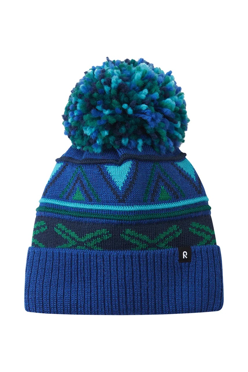Детская шапка с добавлением шерсти Reima Kirjoen цвет синий 5300286B