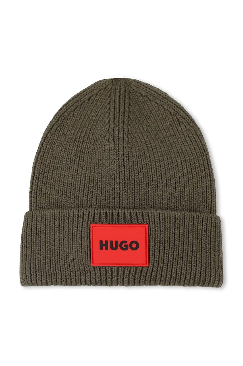 Levně Dětská čepice HUGO zelená barva, G00561