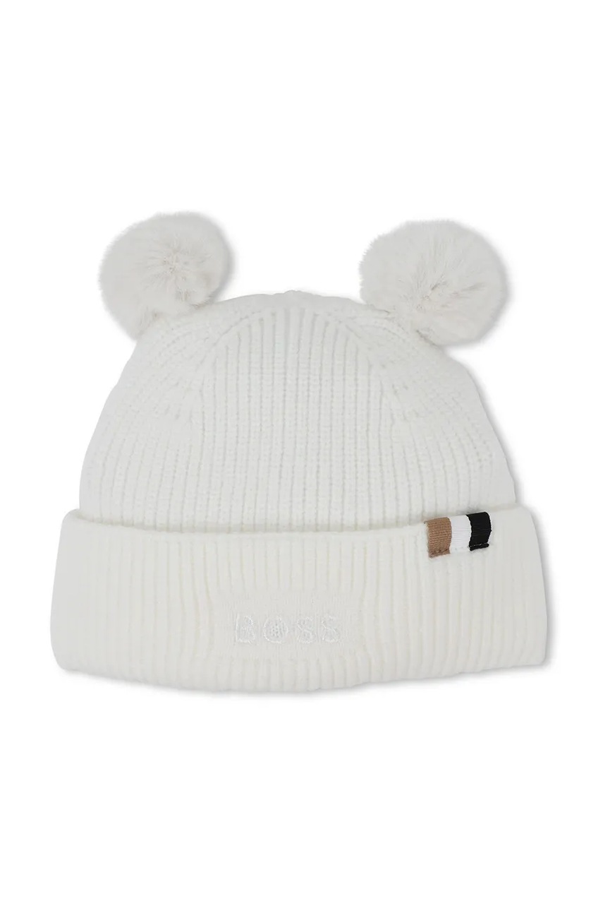 Шапка и тапочки для младенцев BOSS цвет белый J52599