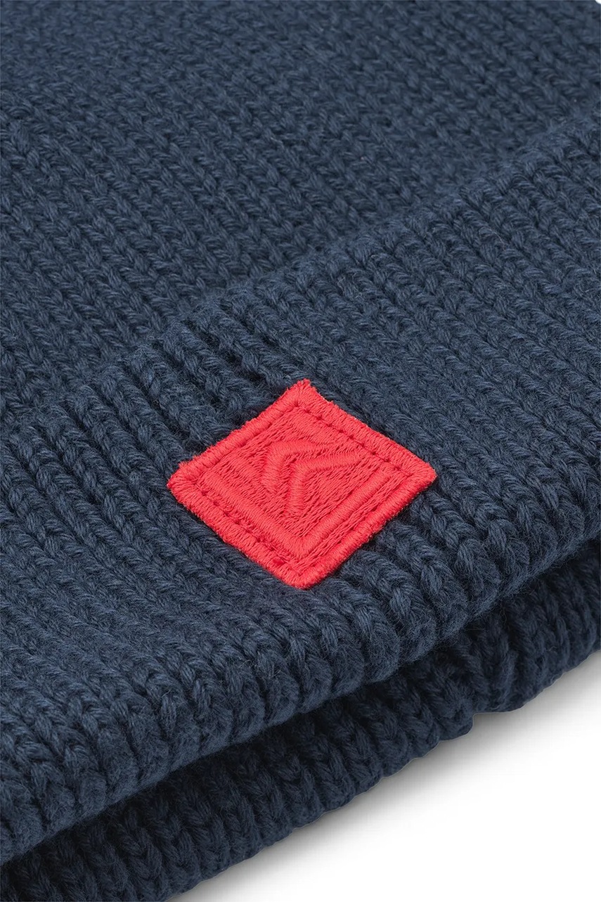 Детская хлопковая шапка Liewood Ezra Beanie цвет синий LW20106