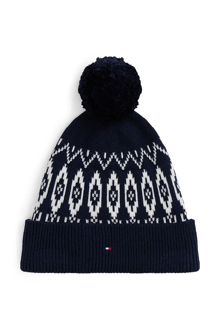 Levně Dětská bavlněná čepice Tommy Hilfiger tmavomodrá barva, KB0KB10132