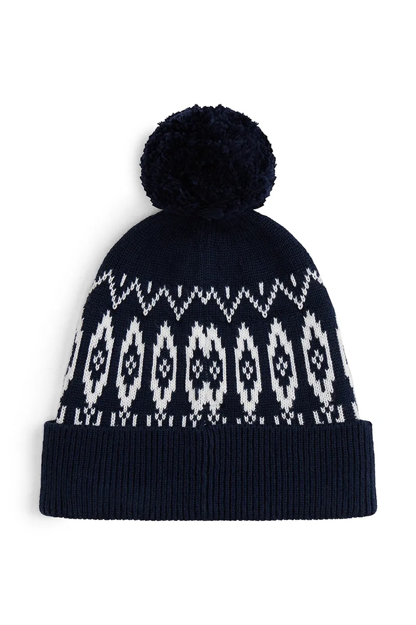 Детская хлопковая шапка Tommy Hilfiger цвет синий KB0KB10132