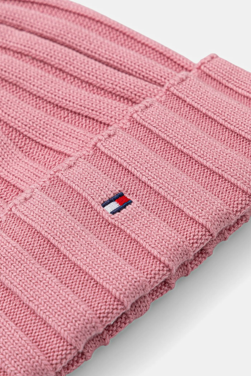 Дитяча бавовняна шапка Tommy Hilfiger колір рожевий AU0AU02004