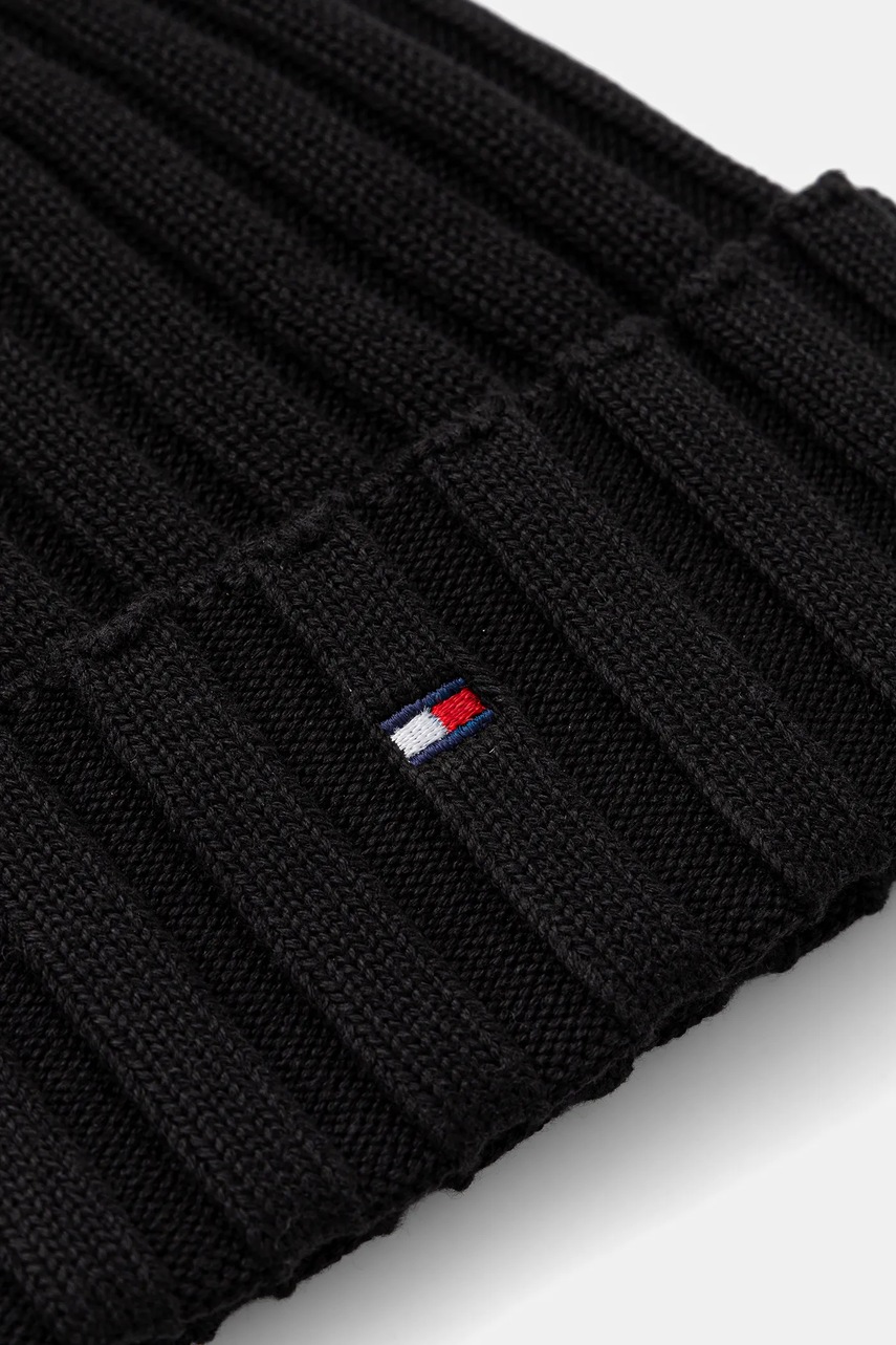 Детская хлопковая шапка Tommy Hilfiger цвет чёрный AU0AU02004