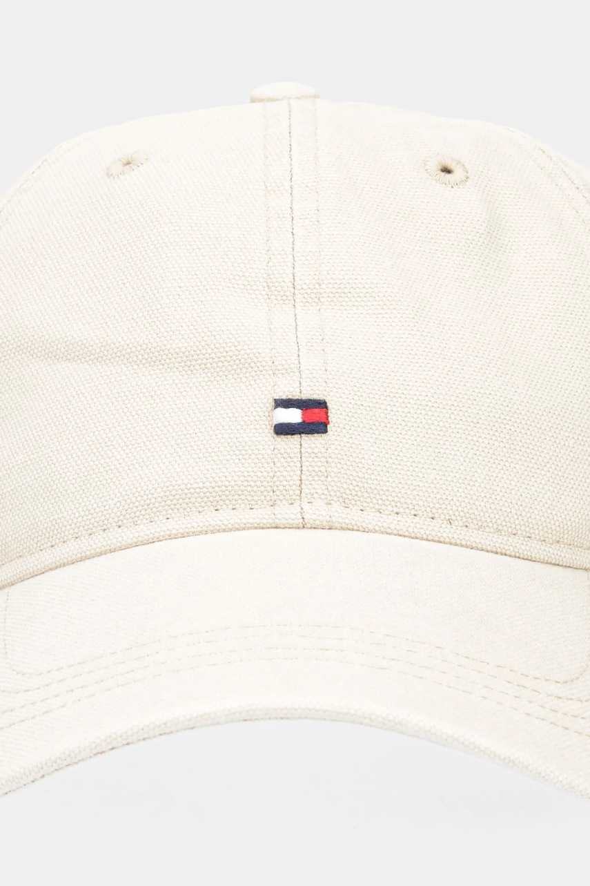 Хлопковая кепка Tommy Hilfiger цвет бежевый AM0AM13426