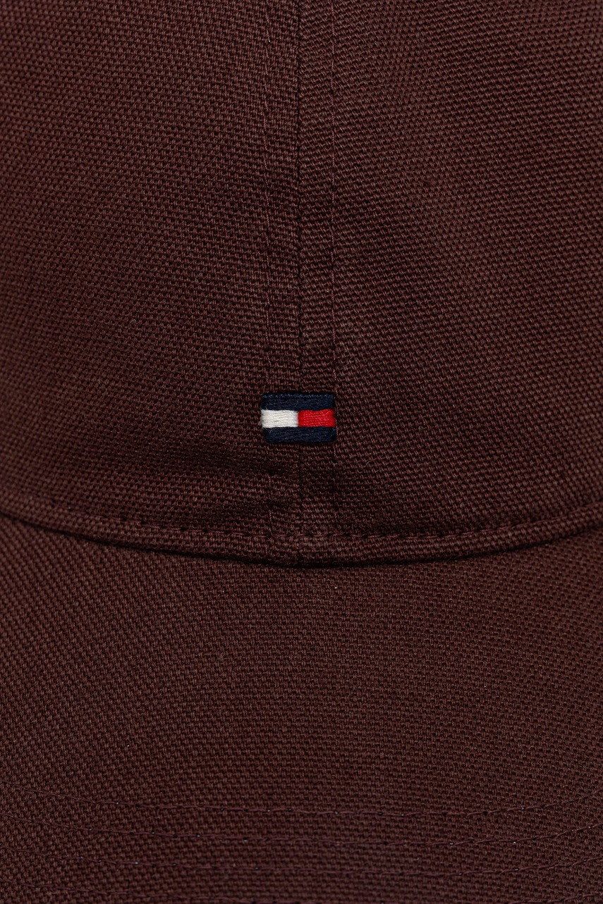 Хлопковая кепка Tommy Hilfiger цвет коричневый AM0AM13426