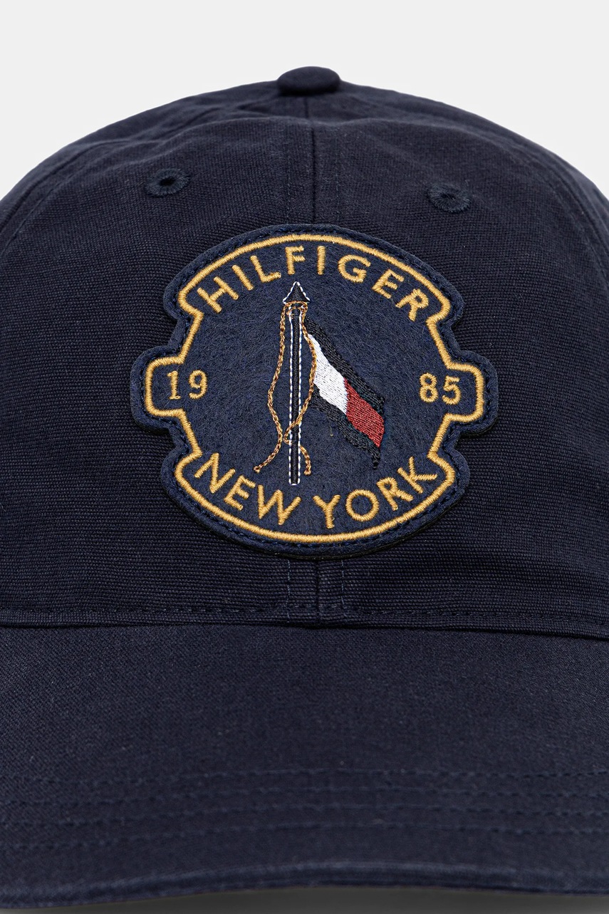 Хлопковая кепка Tommy Hilfiger цвет синий узор AM0AM13430 Хлопковая кепка Tommy Hilfiger цвет синий узор AM0AM13430
