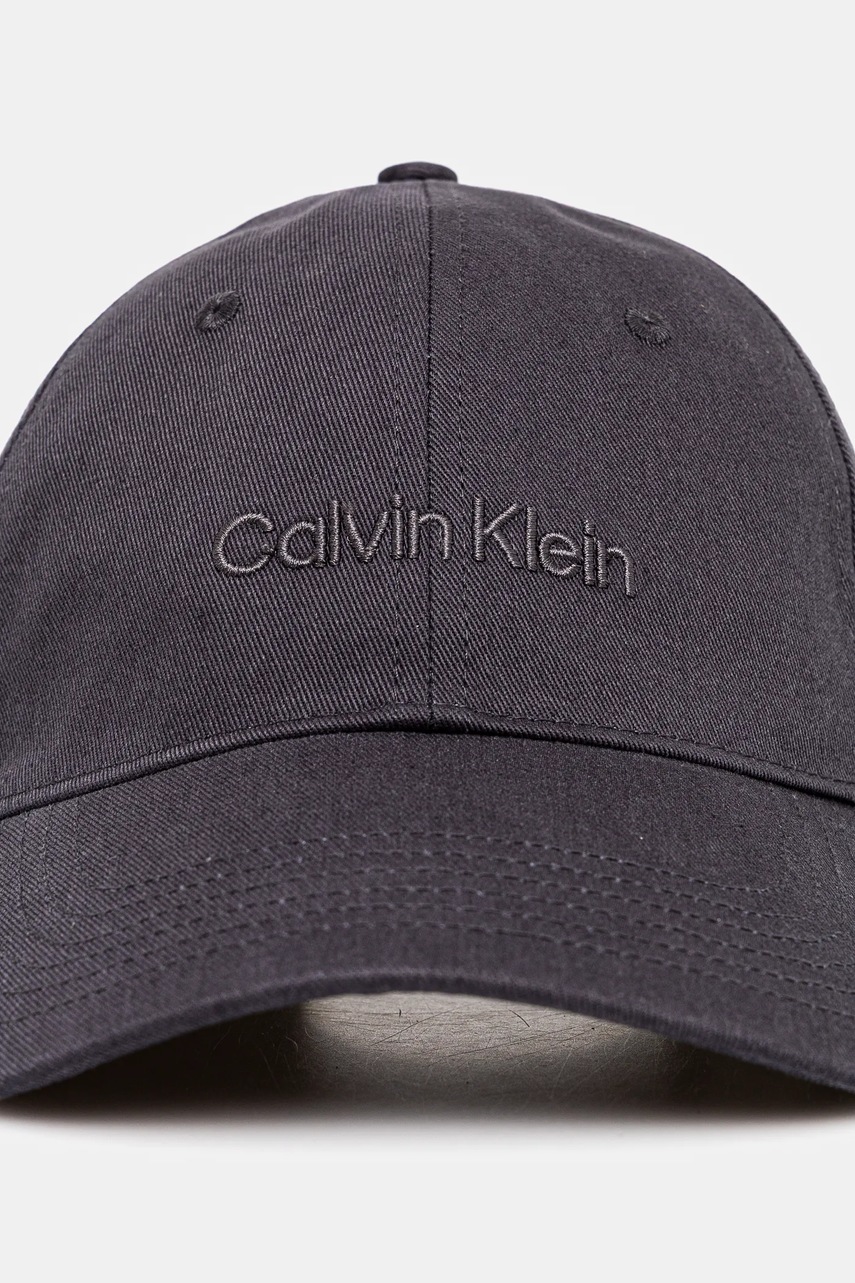 Хлопковая кепка Calvin Klein цвет синий с аппликацией LV04D5003G