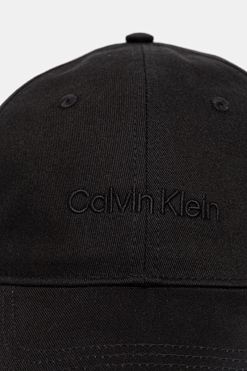 Хлопковая кепка Calvin Klein цвет чёрный с аппликацией LV04D5003G