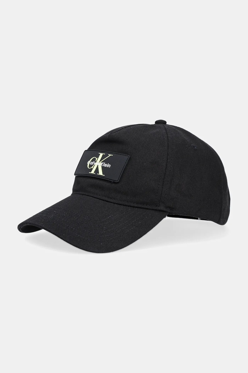 Levně Bavlněná baseballová čepice Calvin Klein černá barva, LV04D5042G