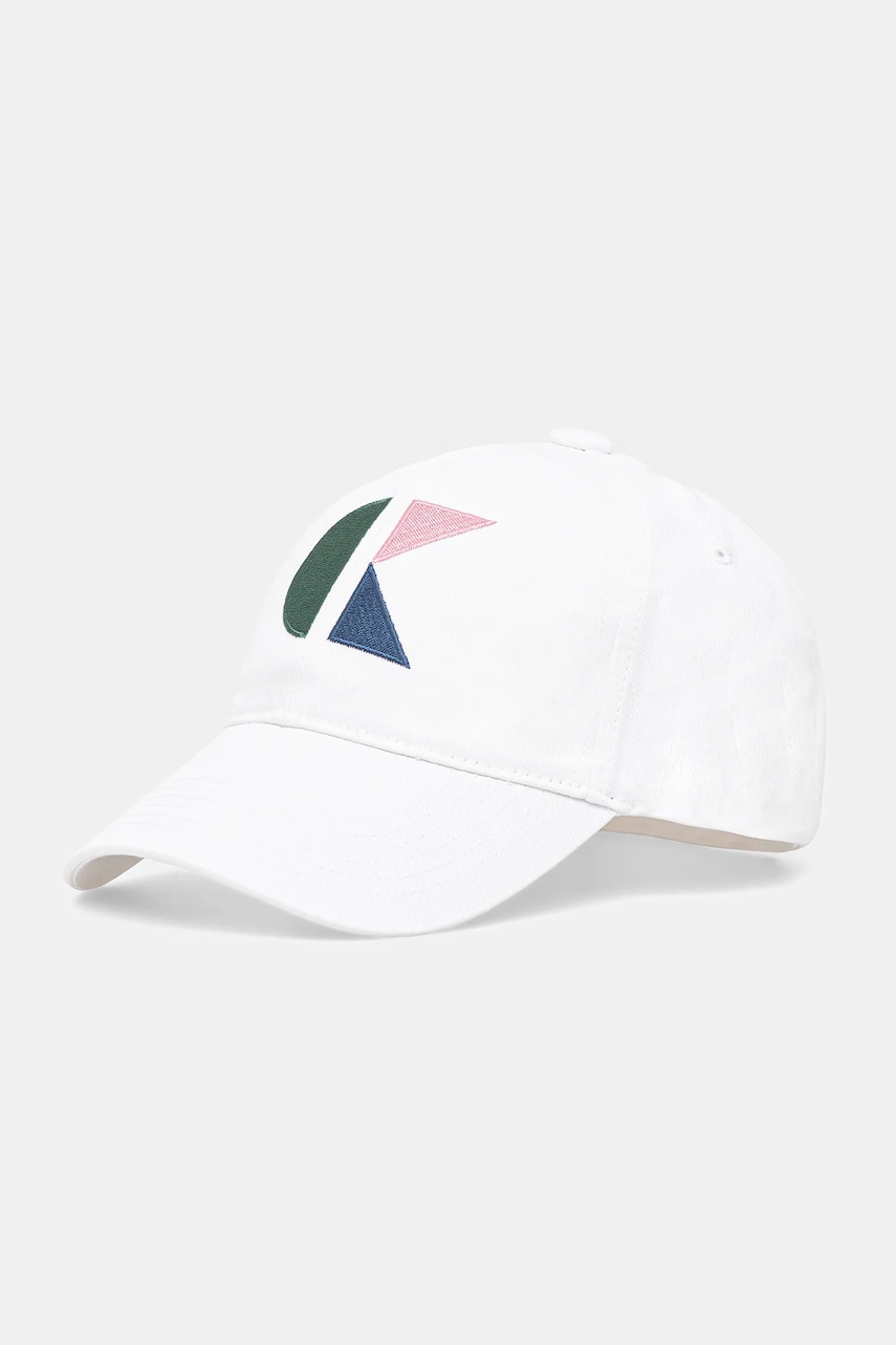 Levně Bavlněná baseballová čepice Calvin Klein bílá barva, s aplikací, LV04D5043G