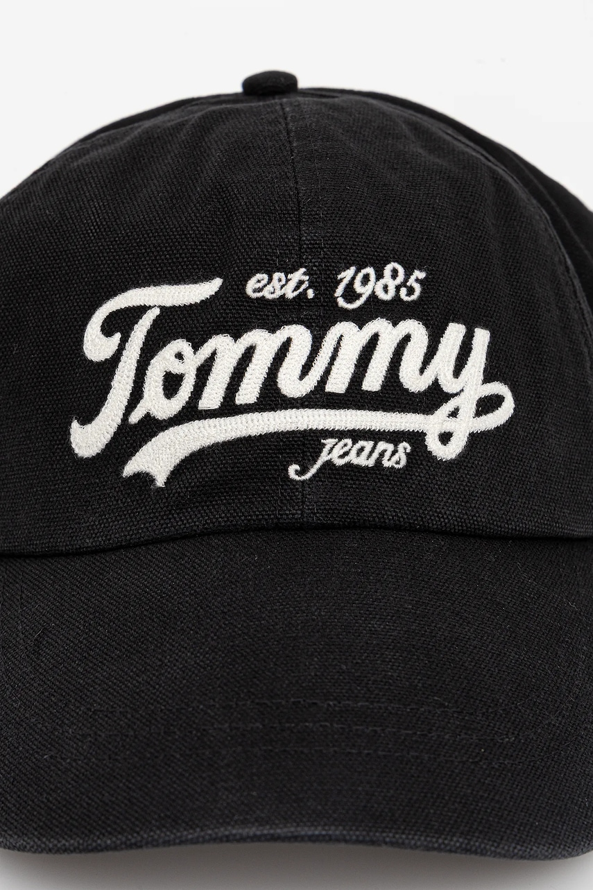 Хлопковая кепка Tommy Jeans цвет чёрный AM0AM13550 Хлопковая кепка Tommy Jeans цвет чёрный AM0AM13550