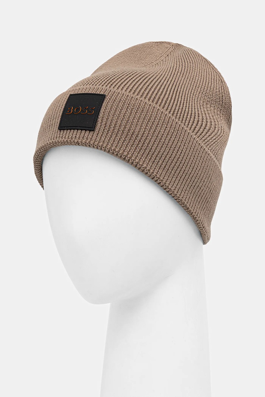 Шапка с шерстью BOSS Orange цвет зелёный  50546155