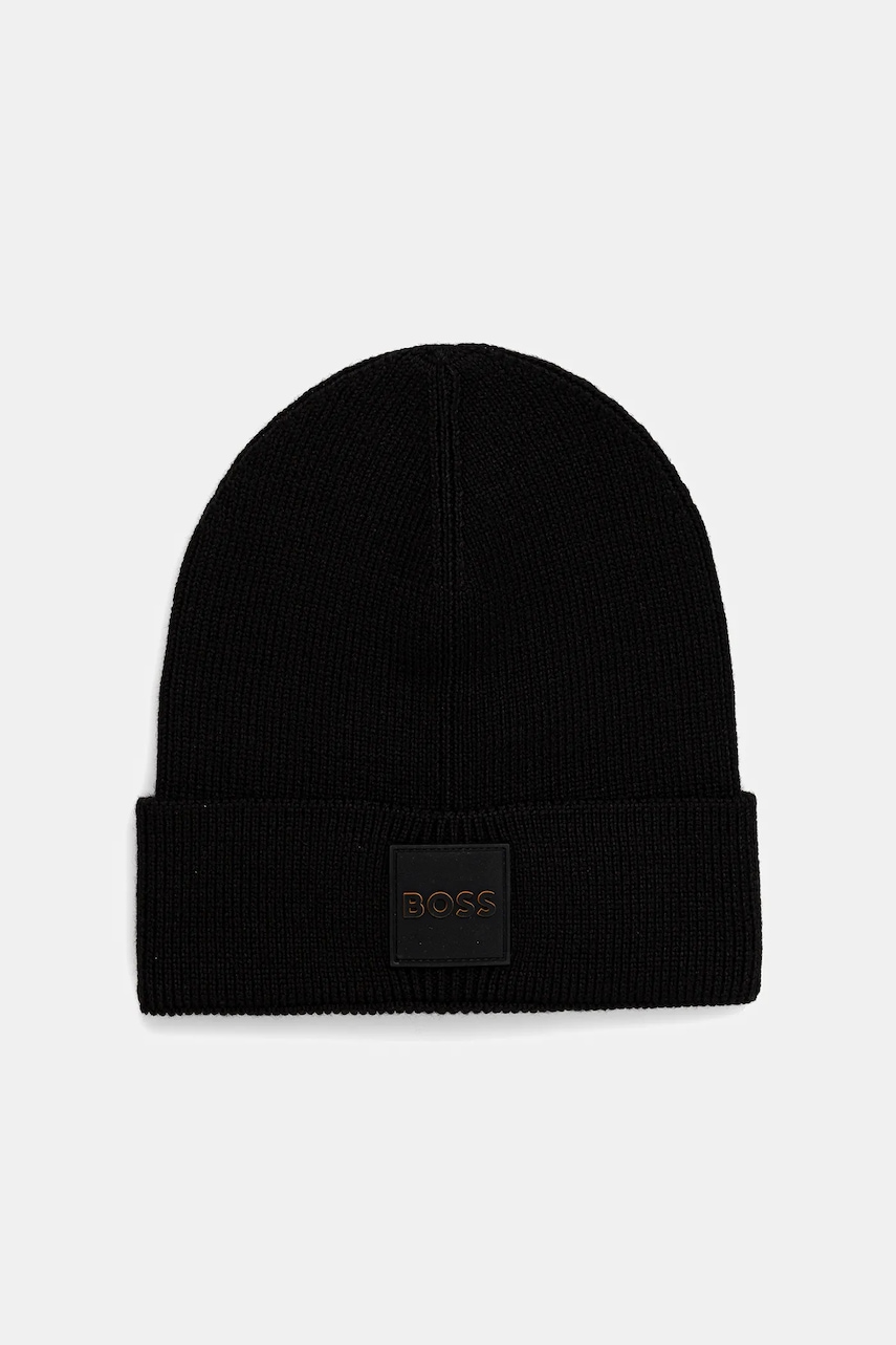 BOSS Orange căciulă de lână culoarea negru, 50546155