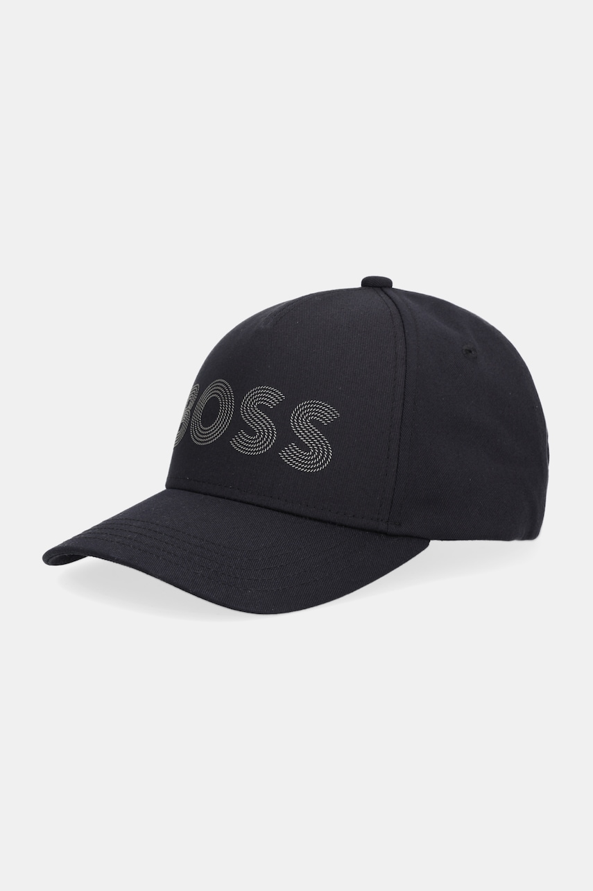 BOSS Green șapcă de baseball din bumbac culoarea gri, cu imprimeu, 50544417 BOSS Green șapcă de baseball din bumbac culoarea gri, cu imprimeu, 50544417