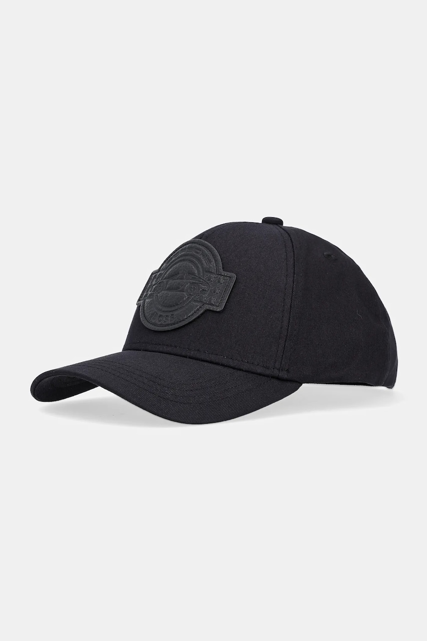 BOSS șapcă de baseball din bumbac culoarea negru, cu imprimeu, 50547041