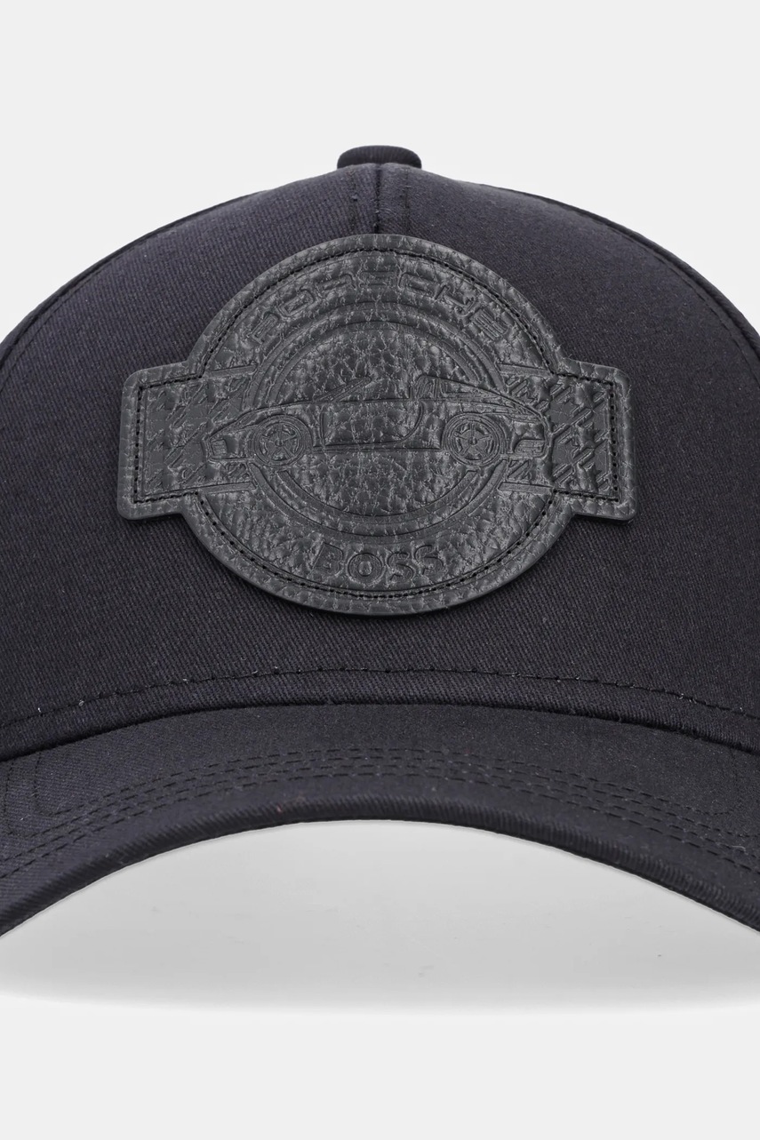 Хлопковая кепка BOSS цвет чёрный с аппликацией 50547041