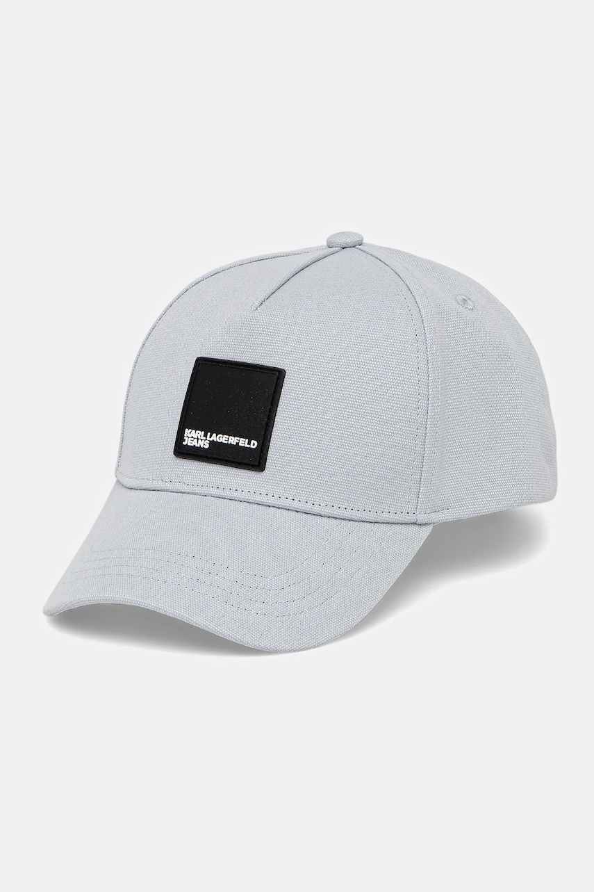 Karl Lagerfeld Jeans șapcă de baseball din bumbac culoarea gri, uni, A1M33001