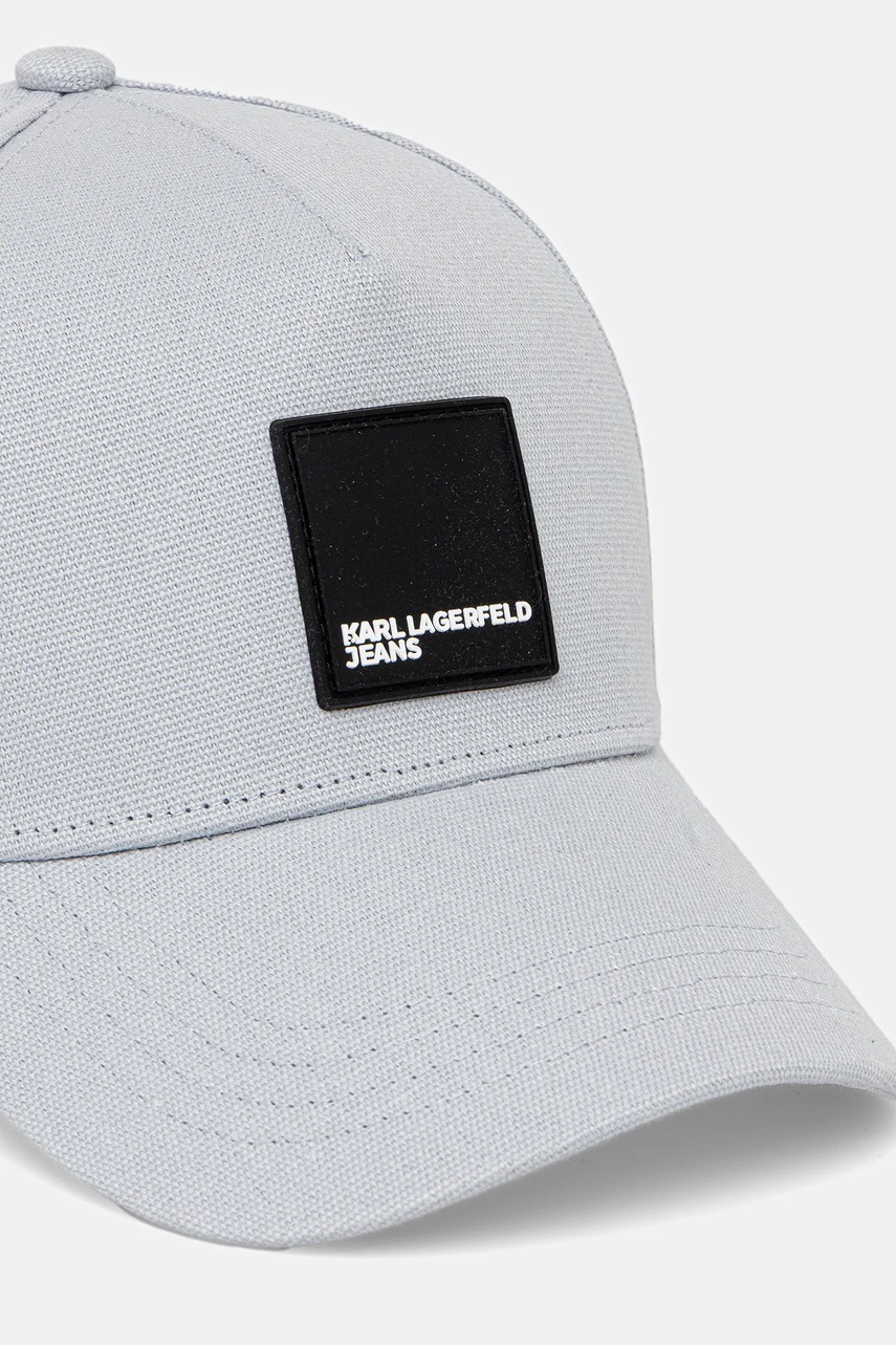 Хлопковая кепка Karl Lagerfeld Jeans цвет серый однотонная A1M33001